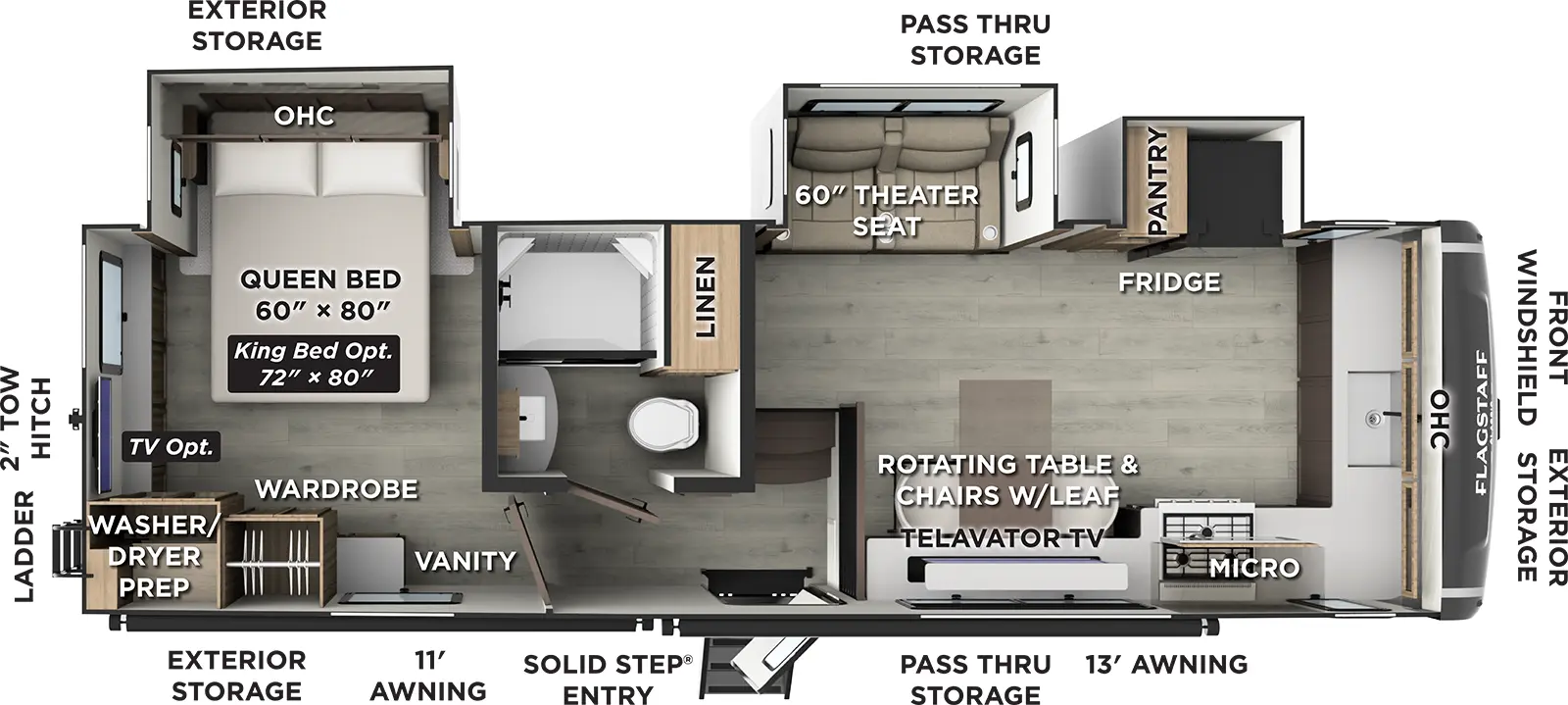 Flagstaff Classic Fifth Wheels 290CFK Floorplan